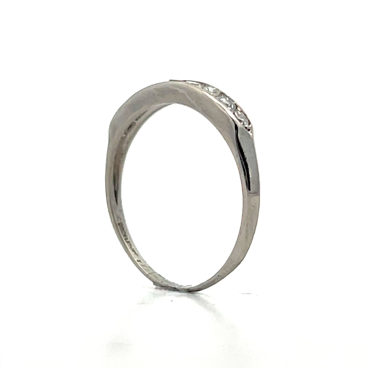 .27 Deco Single Cut Diamond Band in Platinum