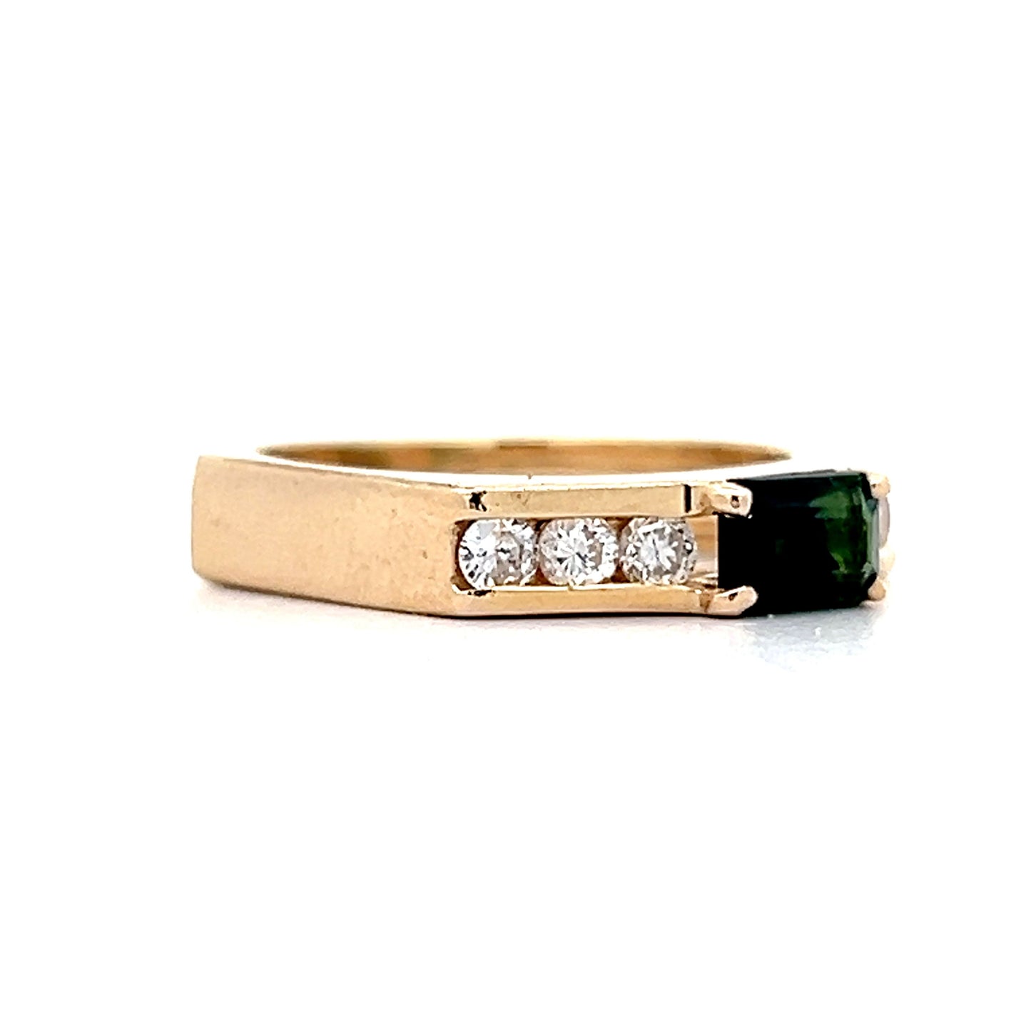 .52 Emerald Cut Tourmaline & Diamond Ring in 18k