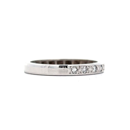 .125 Vintage Single Cut Diamond Band in 14k White Gold