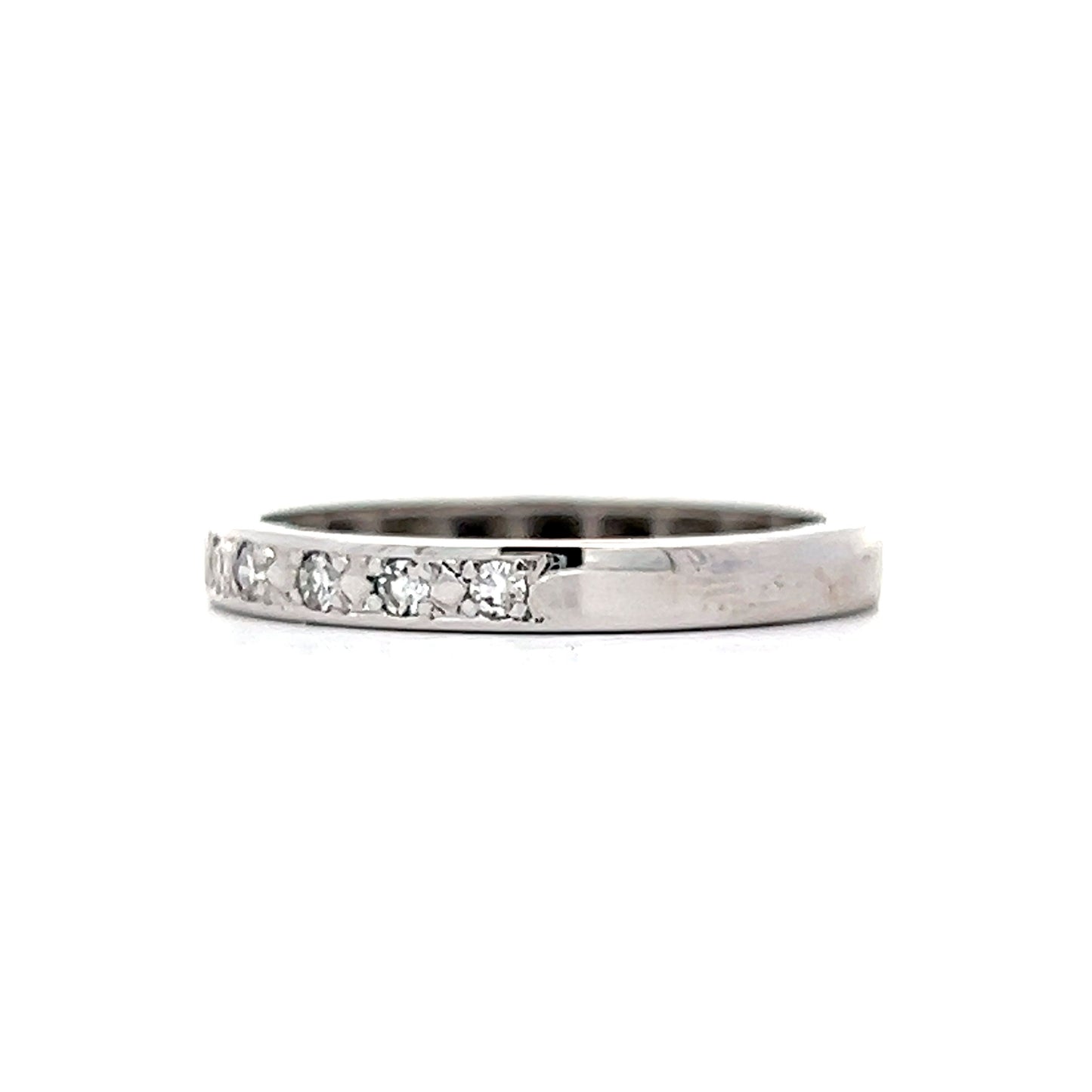 .125 Vintage Single Cut Diamond Band in 14k White Gold