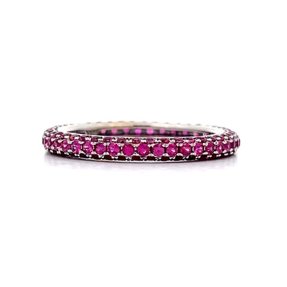 1.58 Round Ruby Eternity Stacking Band in 14k