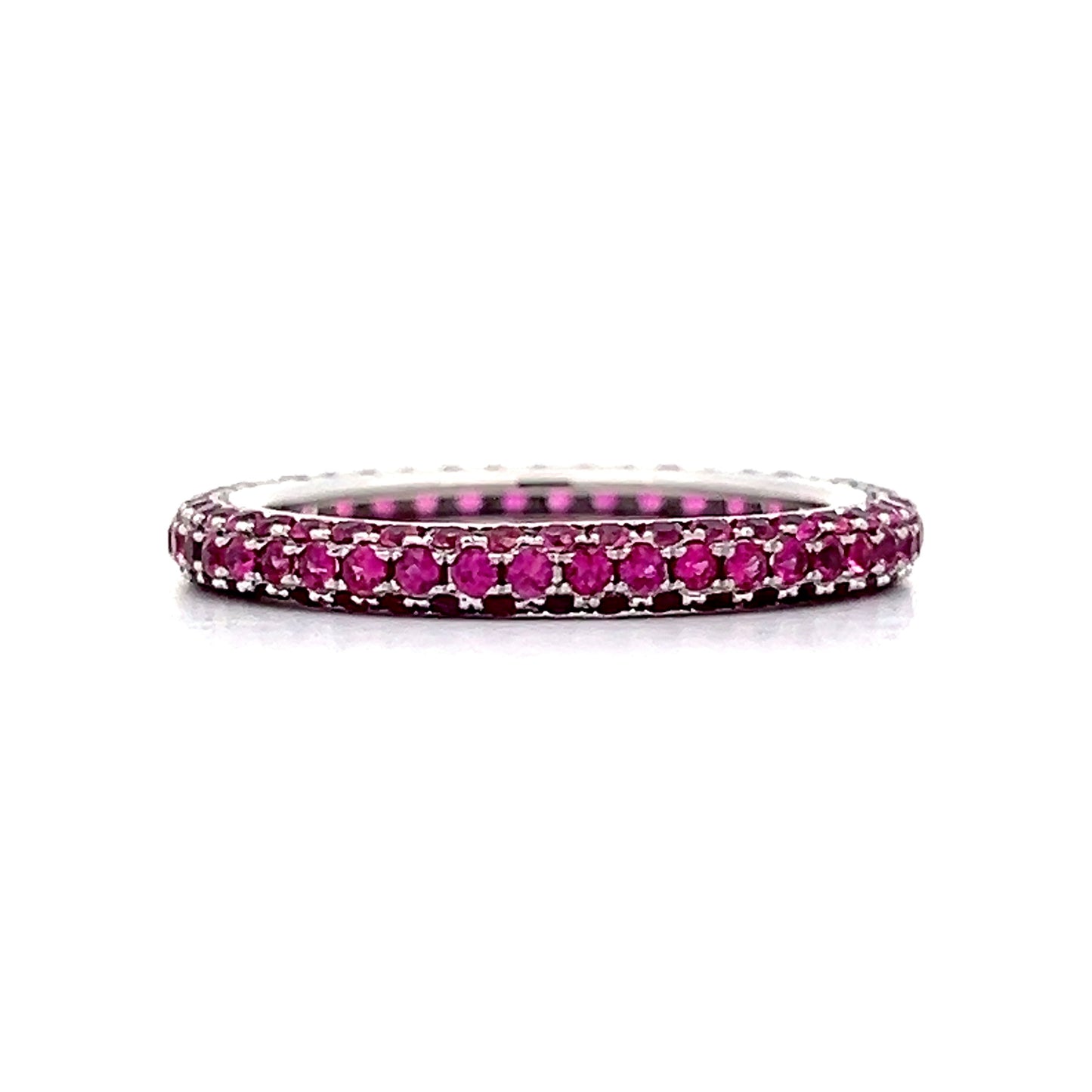 1.58 Round Ruby Eternity Stacking Band in 14k