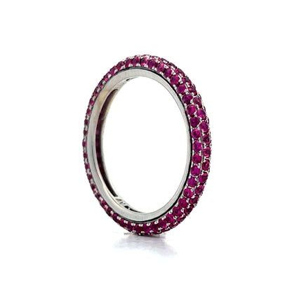 1.58 Round Ruby Eternity Stacking Band in 14k