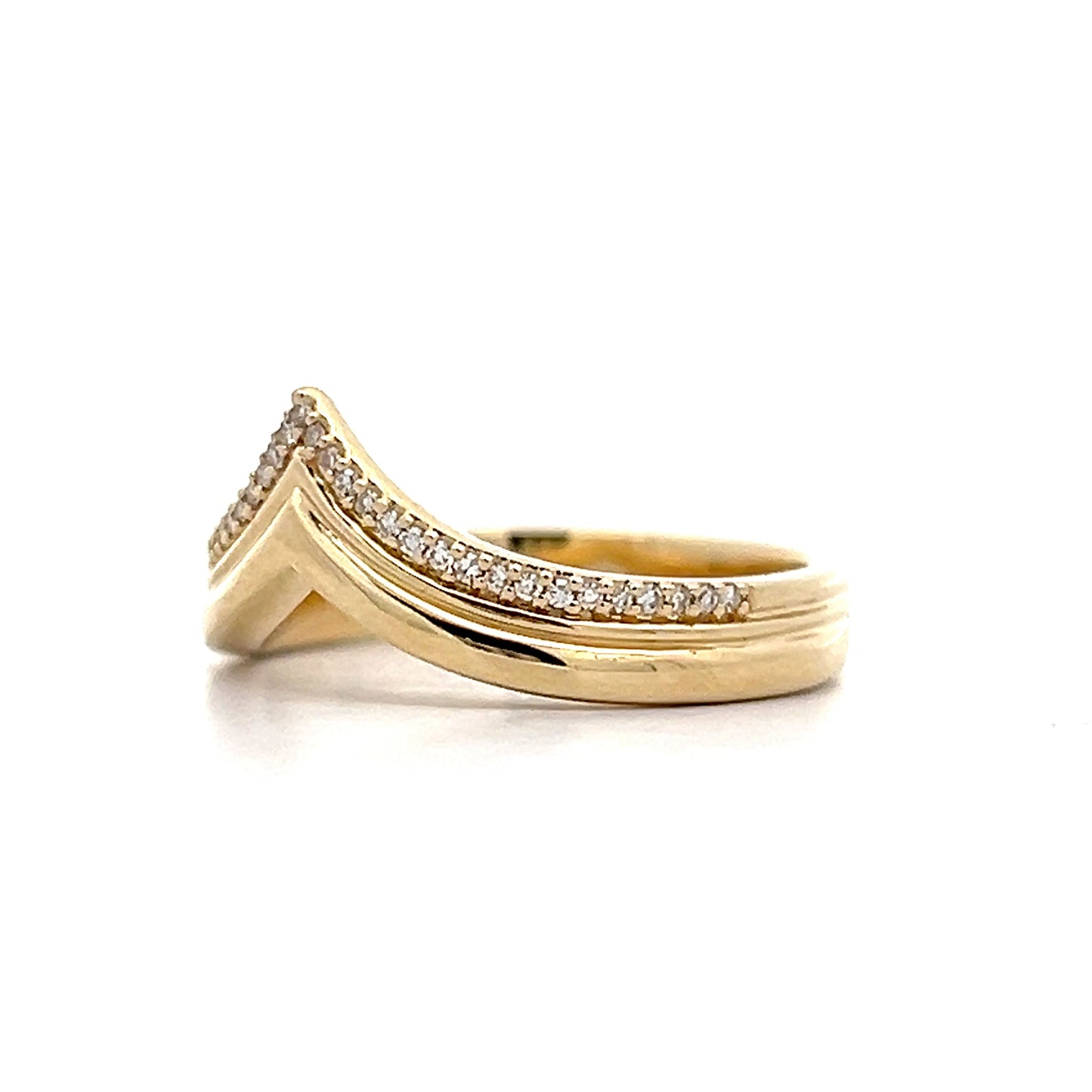 .10 Triple Stack Diamond Contour Wedding Band in 14k