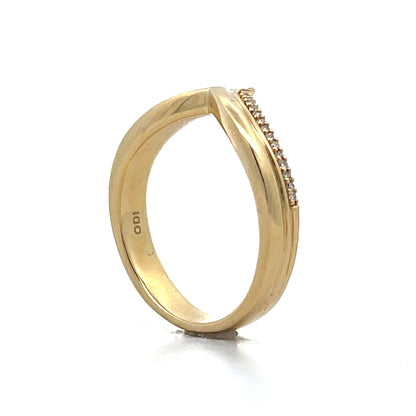 .10 Triple Stack Diamond Contour Wedding Band in 14k