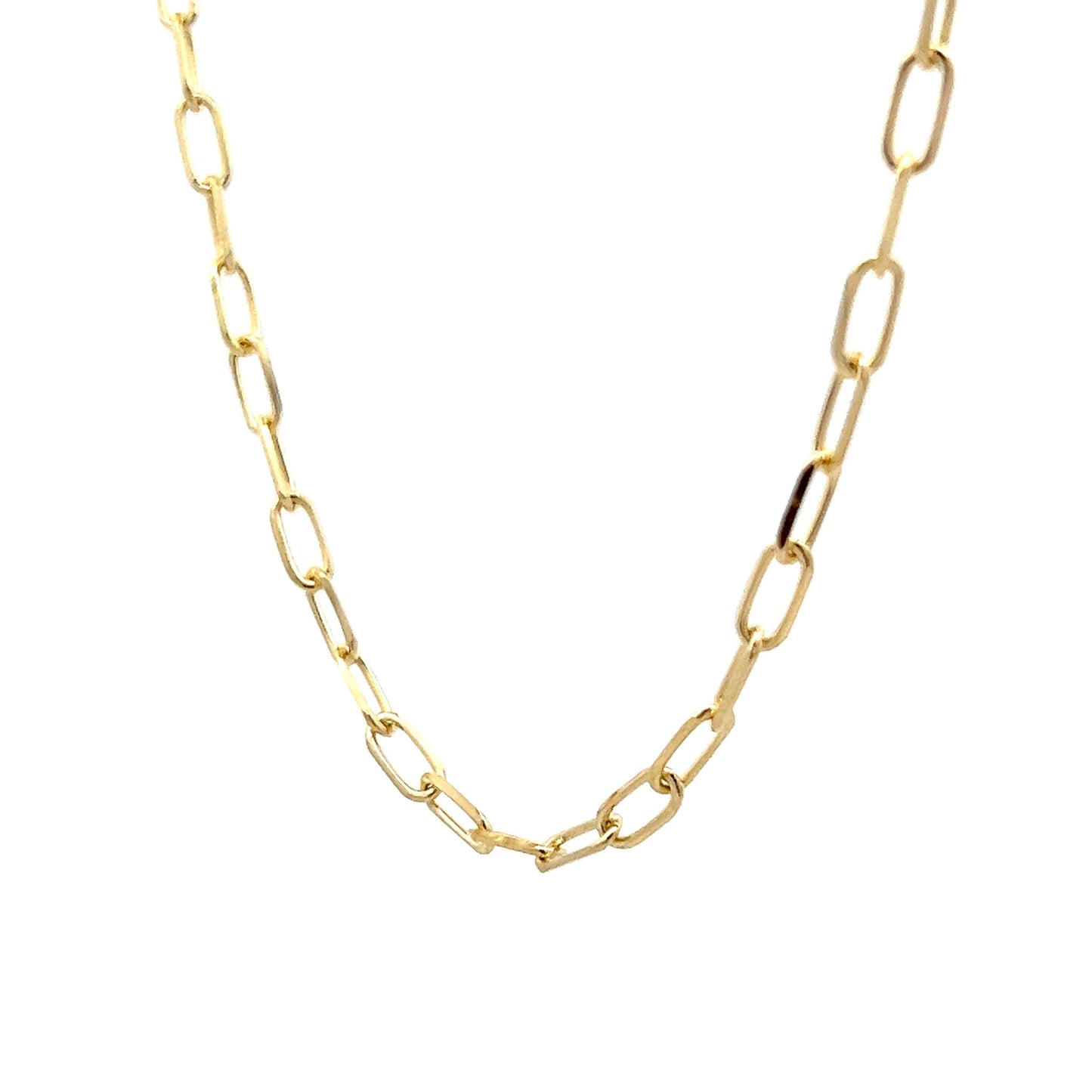 19 Inch Paperclip Chain Necklace in 14k Yellow Gold