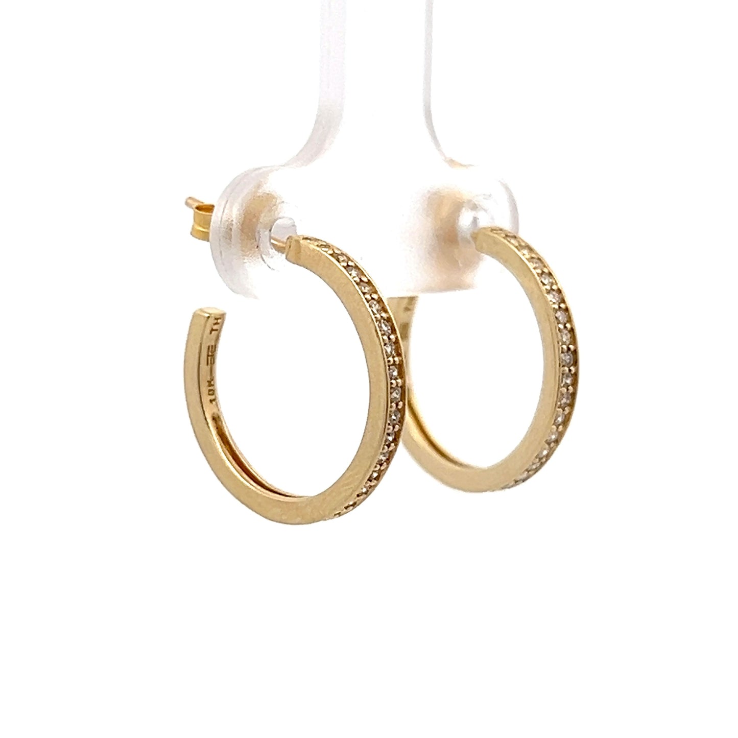 .20 Round Brilliant Diamond Hoop Earrings in 10k