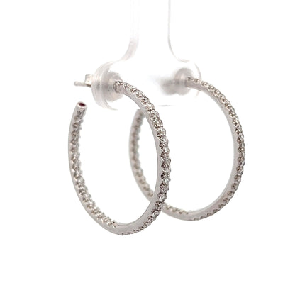 1.20 Round Brilliant Diamond Hoop Earrings in 18k