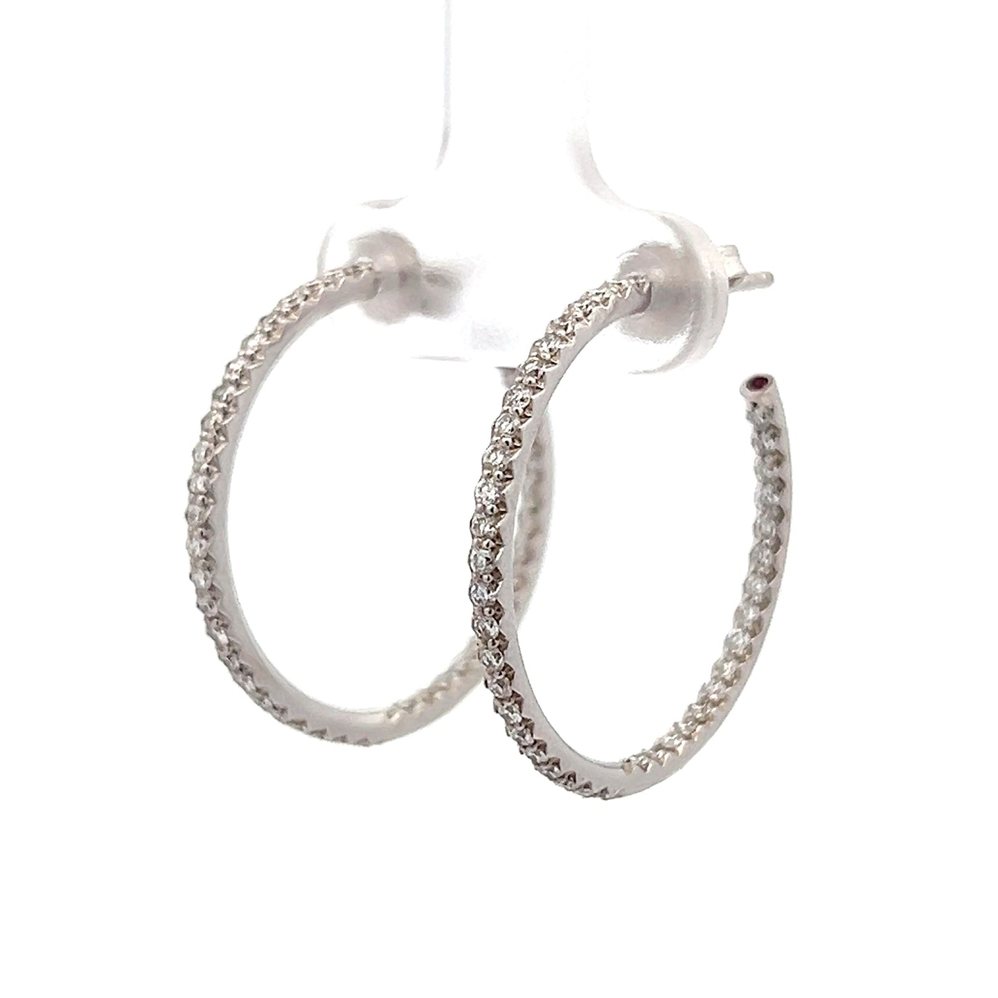 1.20 Round Brilliant Diamond Hoop Earrings in 18k