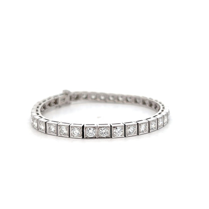 5.92 Round Brilliant Diamond Tennis Bracelet in 18k