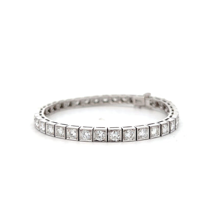 5.92 Round Brilliant Diamond Tennis Bracelet in 18k