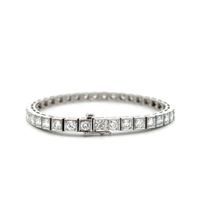 5.92 Round Brilliant Diamond Tennis Bracelet in 18k