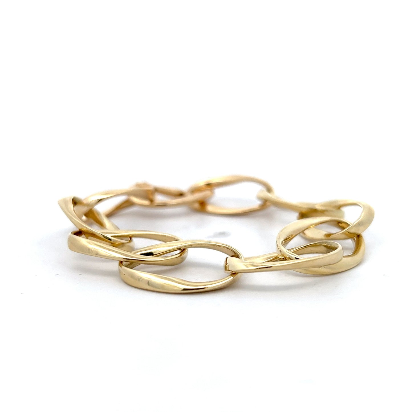 Large Oval Link Bracelet in 14k Yellow Gold