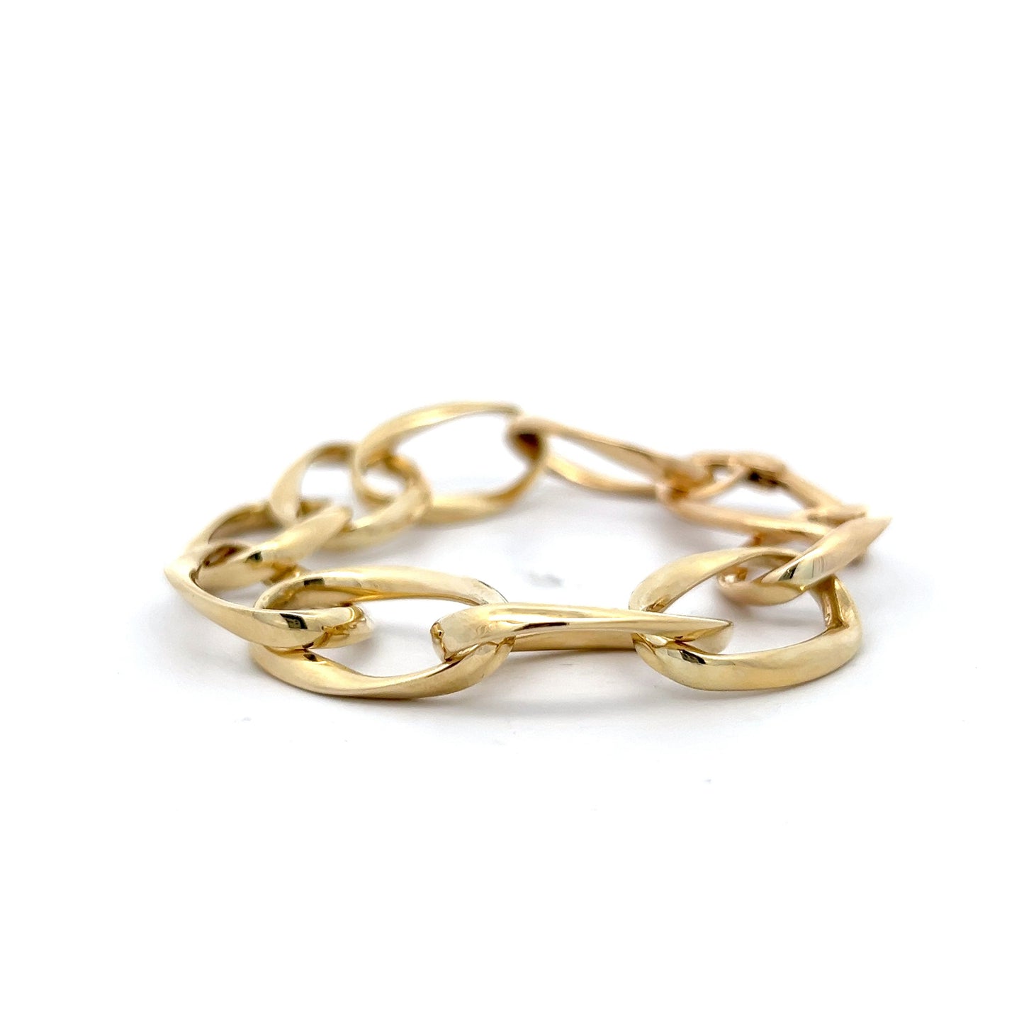 Large Oval Link Bracelet in 14k Yellow Gold