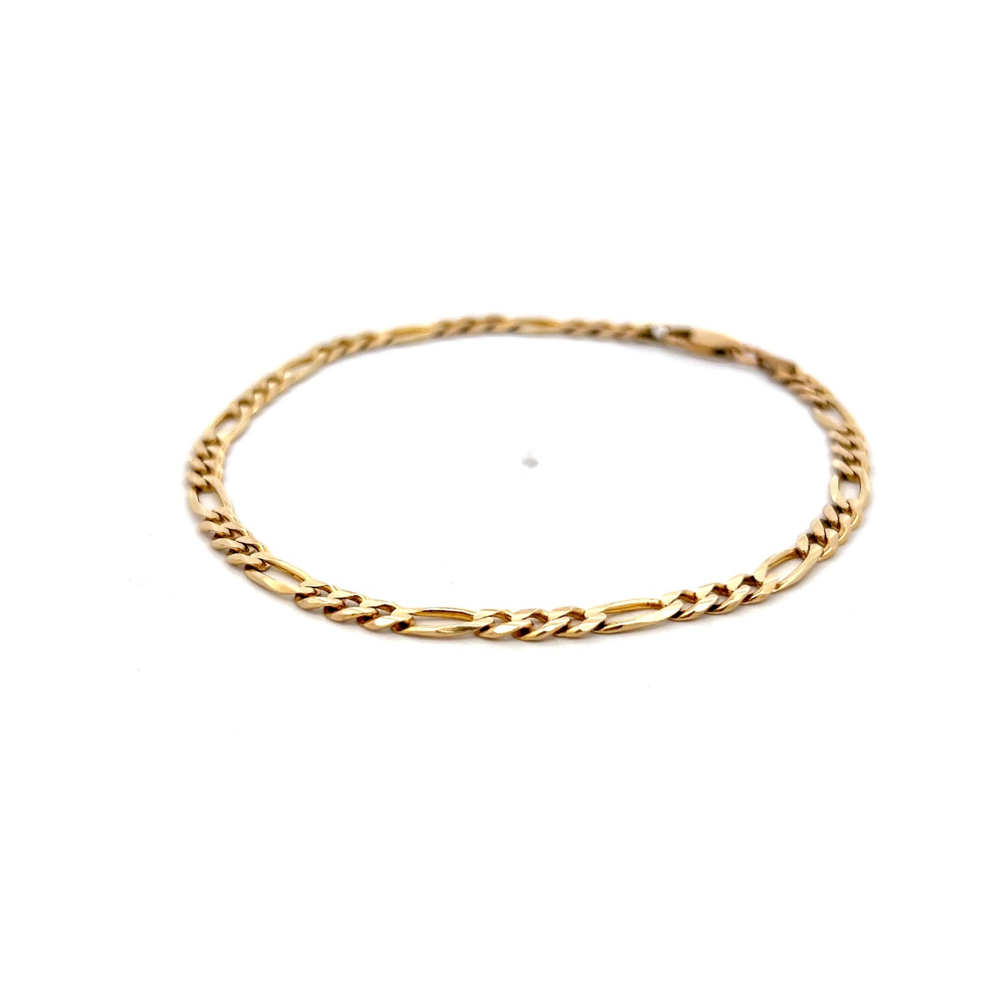 8 Inch Figaro Chain Bracelet in 14k Yellow Gold