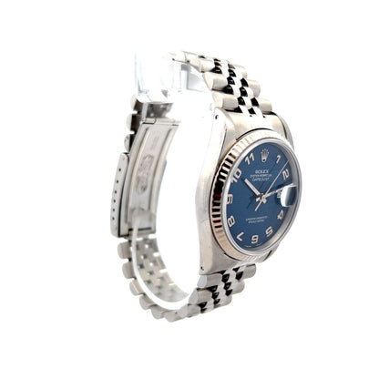 Rolex Datejust 36mm Blue Jubilee Dial X139927 in 14k White Gold