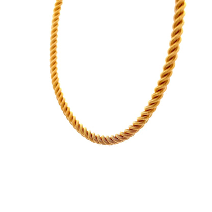 Textured Coil Rope Necklace in 14k Yellow Gold