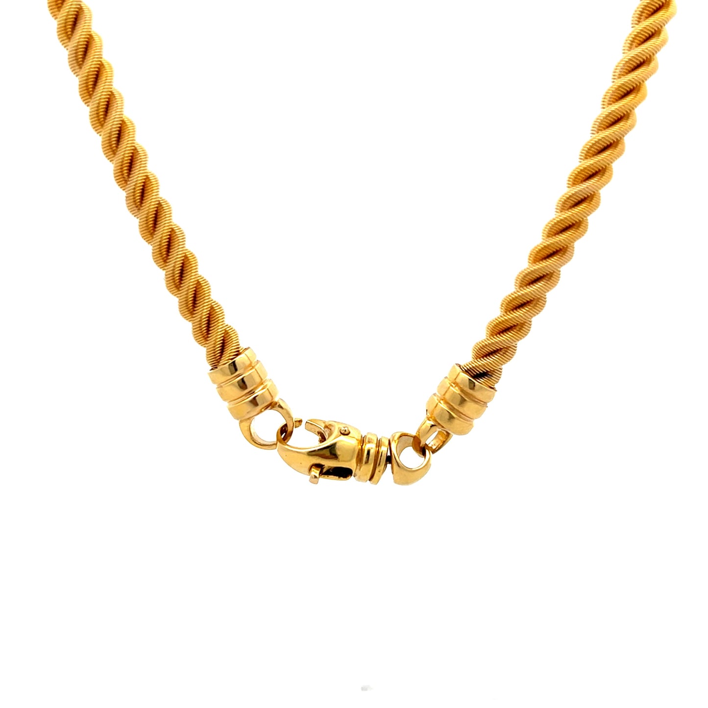 Textured Coil Rope Necklace in 14k Yellow Gold