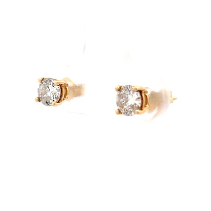 .88 Round Brilliant Diamond Stud Earrings in 14k