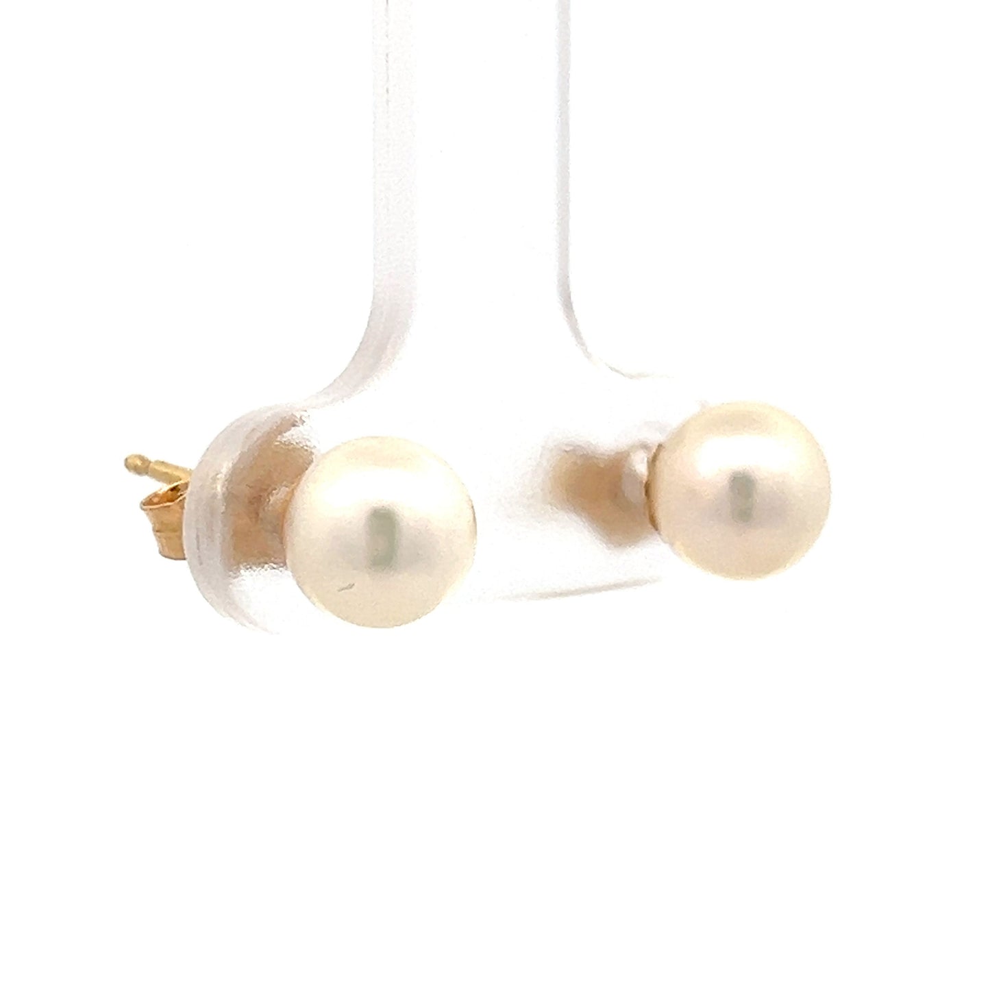 6.5mm Pearl Stud Earrings in 14k Yellow Gold