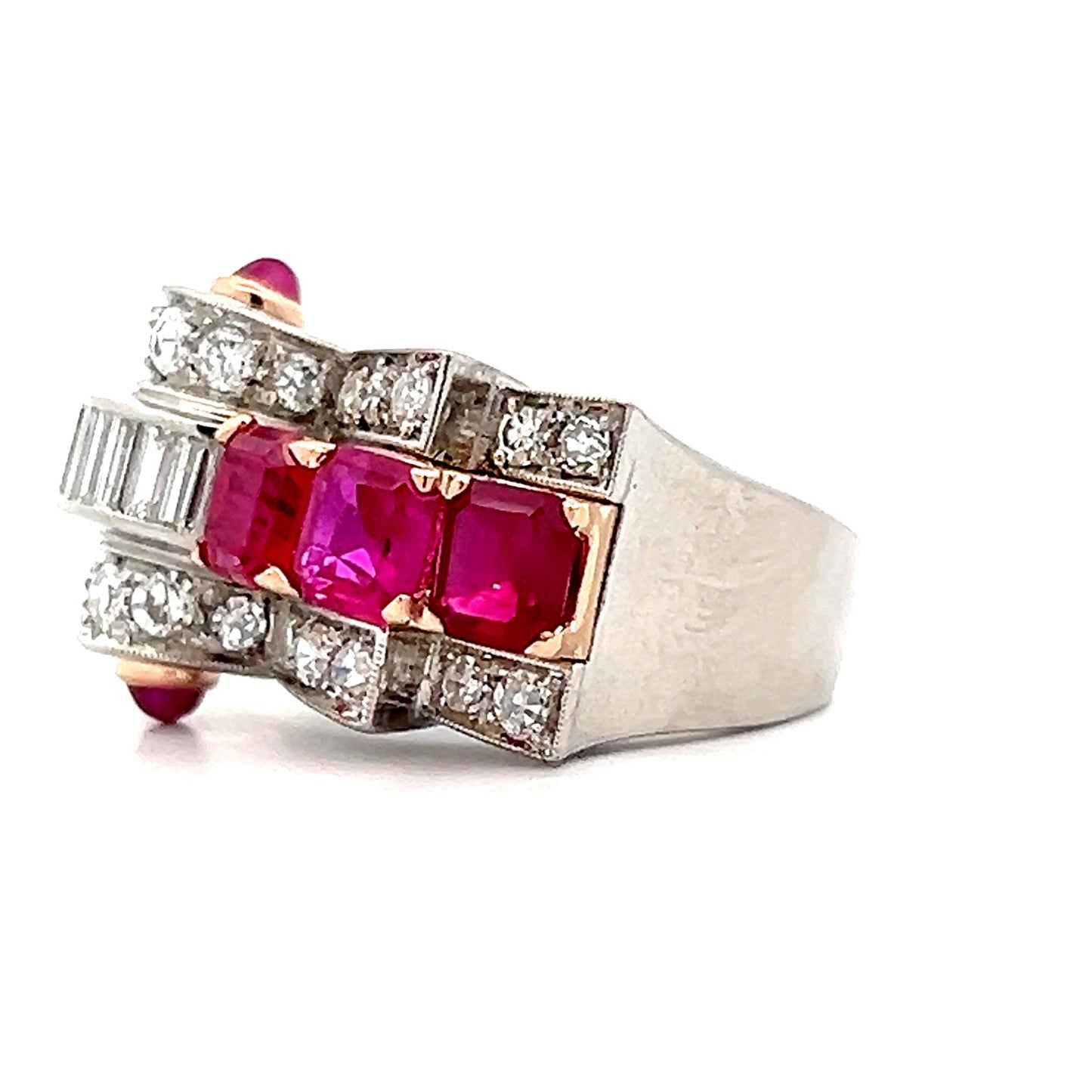 1.50 Ruby & Diamond Cocktail Ring in Platinum