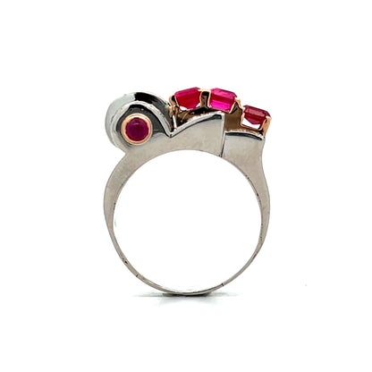 1.50 Ruby & Diamond Cocktail Ring in Platinum