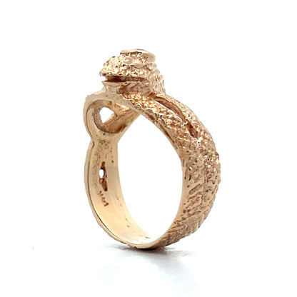 .30 Vintage Old Mine Cut Diamond Snake Ring in 14k