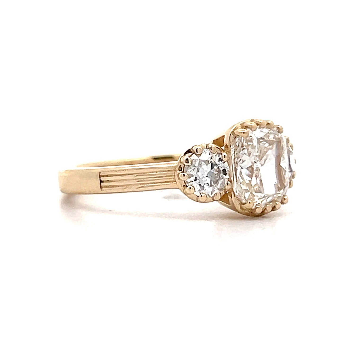 1.51 Cushion Cut Diamond Engagement Ring in 14k