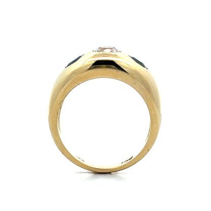 .70 Antique Victorian Three Stone Ring in 18k Yellow Gold