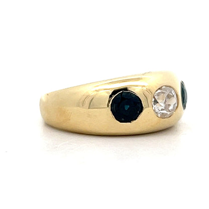 .70 Antique Victorian Three Stone Ring in 18k Yellow Gold