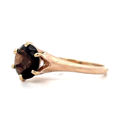 2.10 Vintage Smoky Topaz Solitaire in 14k Rose Gold