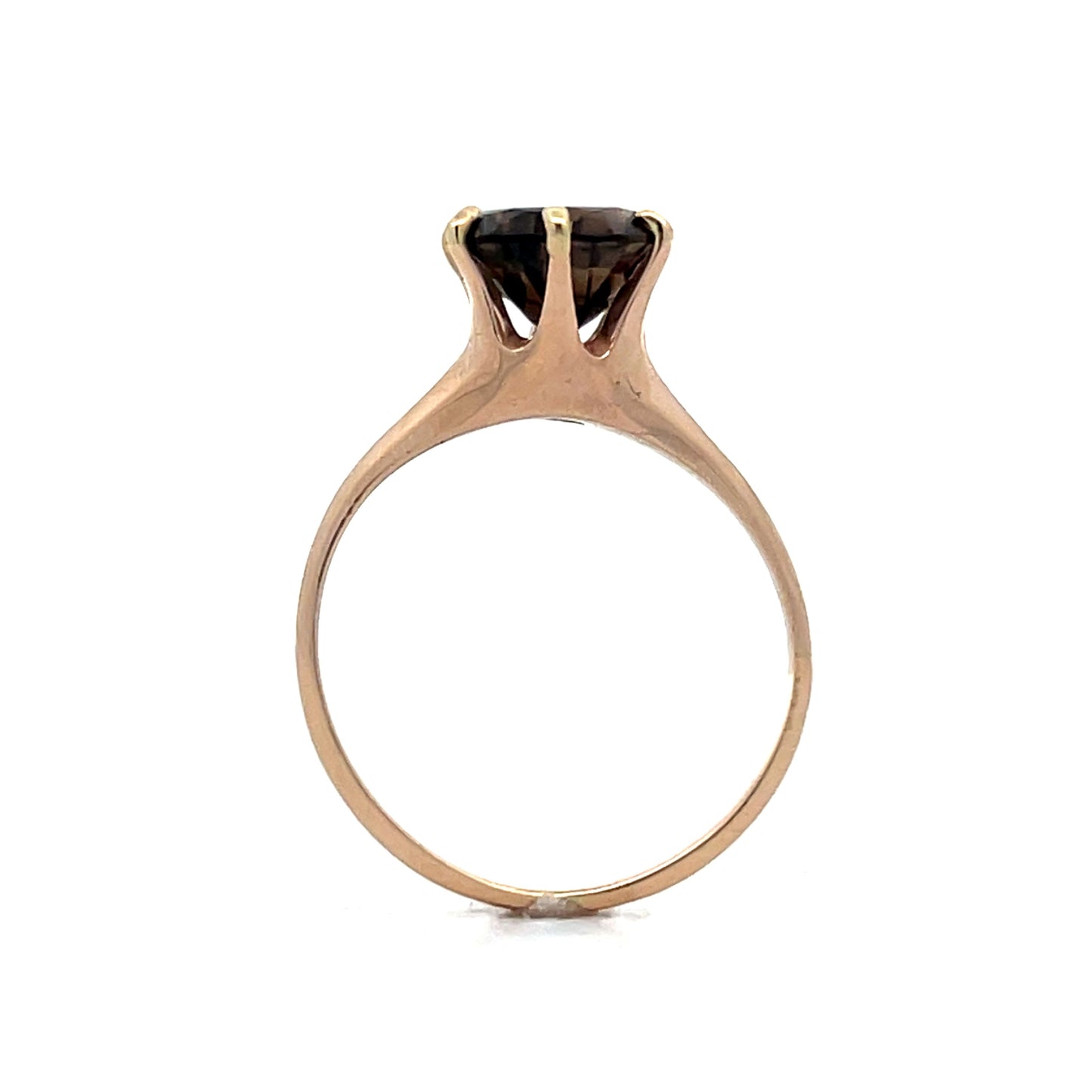 2.10 Vintage Smoky Topaz Solitaire in 14k Rose Gold