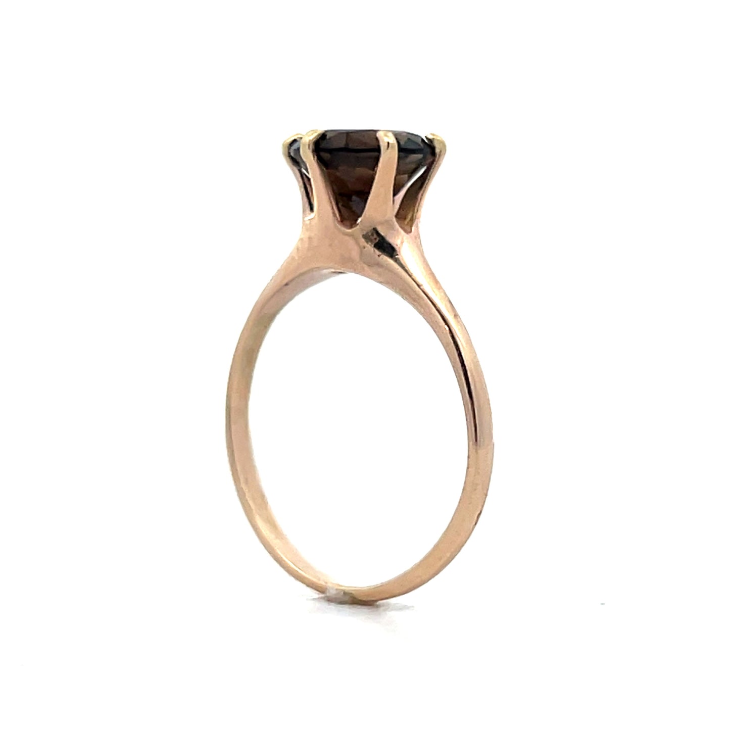 2.10 Vintage Smoky Topaz Solitaire in 14k Rose Gold