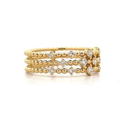 .23 Triple Stacked Diamond Ring in 18k Yellow Gold