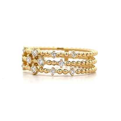 .23 Triple Stacked Diamond Ring in 18k Yellow Gold