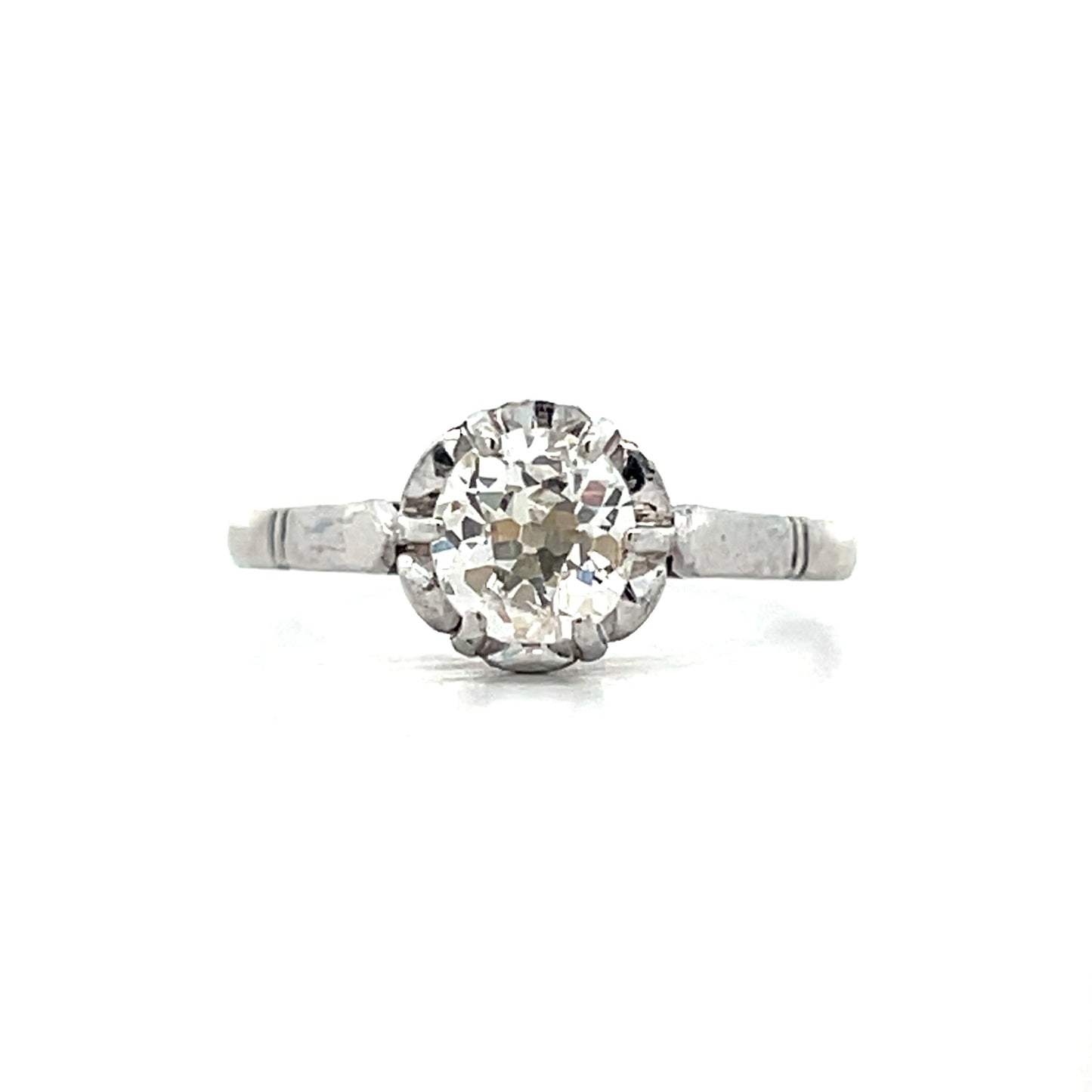 .70 Vintage Deco Solitaire Engagement Ring in Platinum