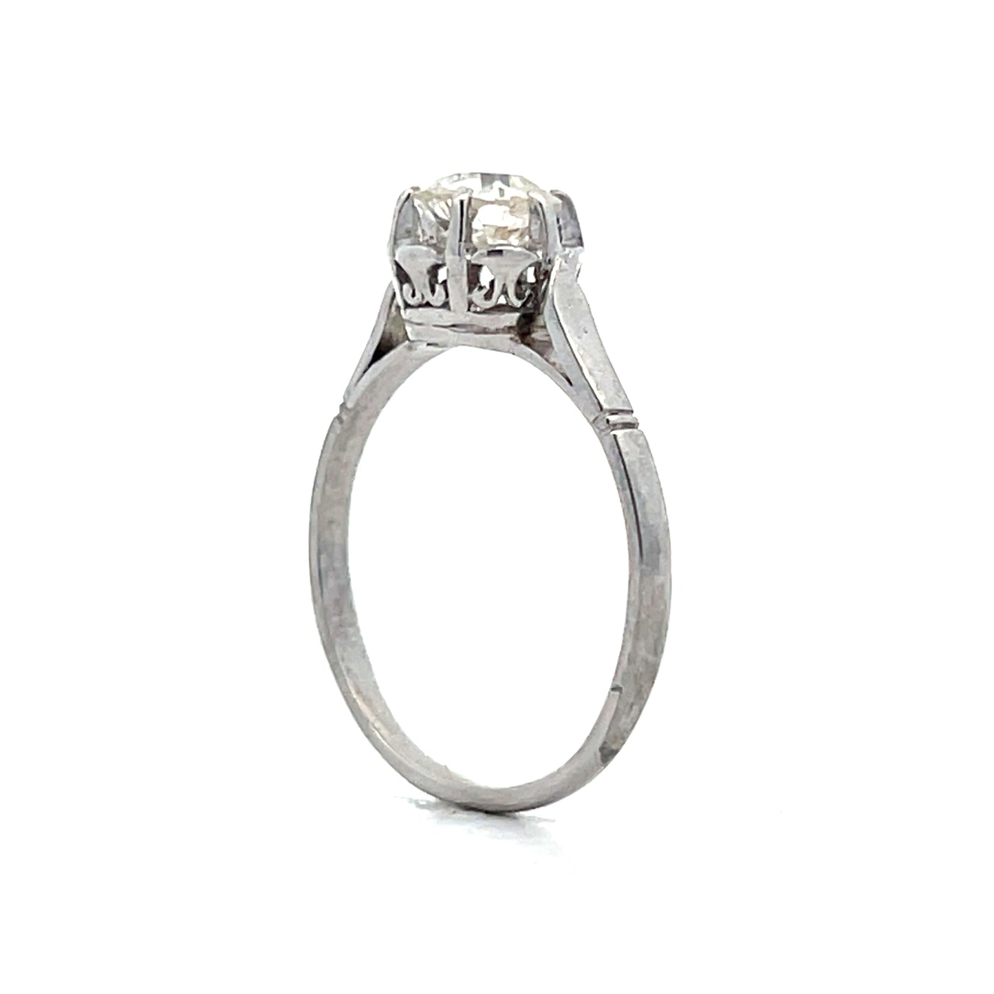 .70 Vintage Deco Solitaire Engagement Ring in Platinum