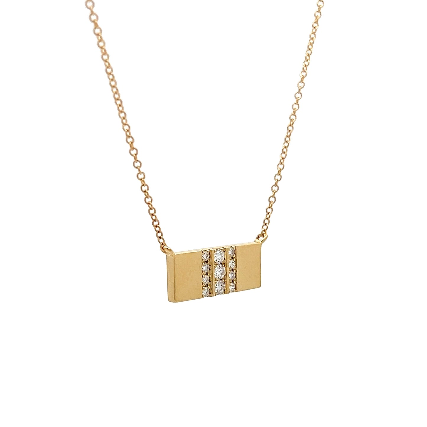 .14 Diamond Bar Necklace in 18k Yellow Gold