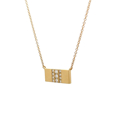 .14 Diamond Bar Necklace in 18k Yellow Gold