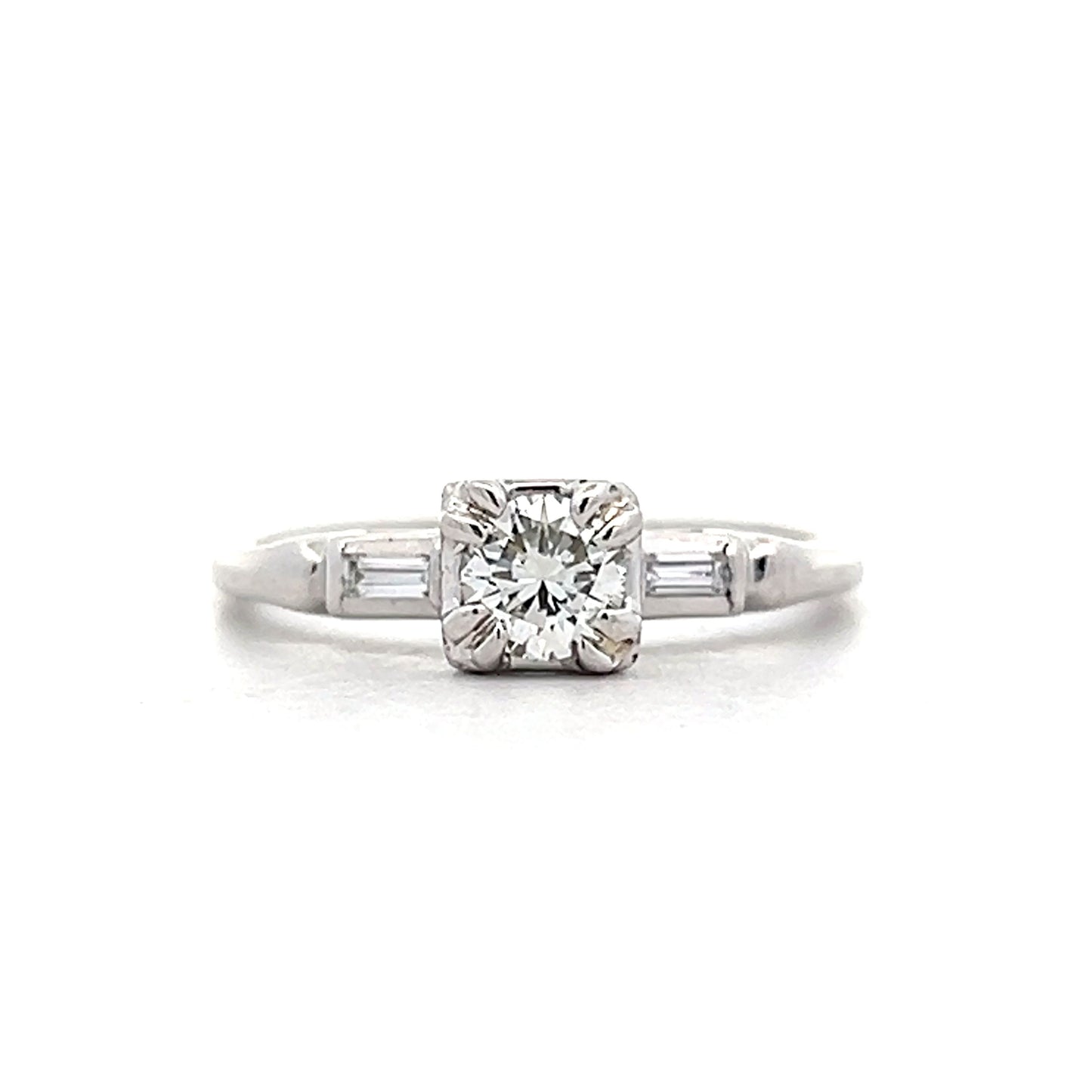 .35 Antique Deco Diamond Bridal Set in 14k White Gold