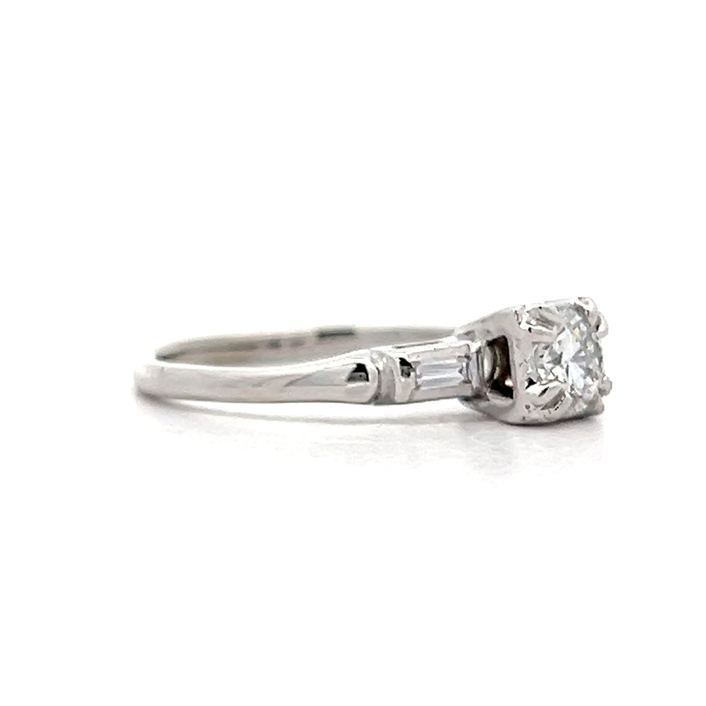 .35 Antique Deco Diamond Bridal Set in 14k White Gold