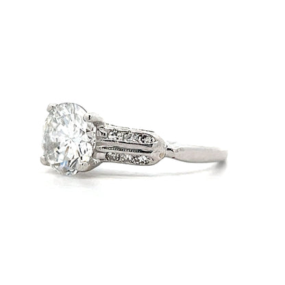 1.52 Antique Art Deco Engagement Ring in Platinum