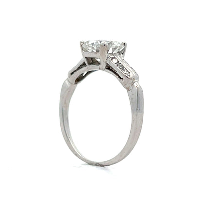 1.52 Antique Art Deco Engagement Ring in Platinum