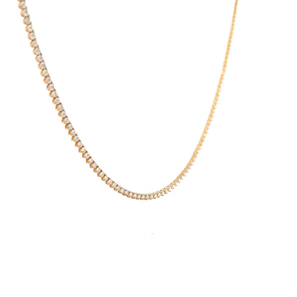 5.38 Diamond Tennis Necklace in 14k Yellow Gold