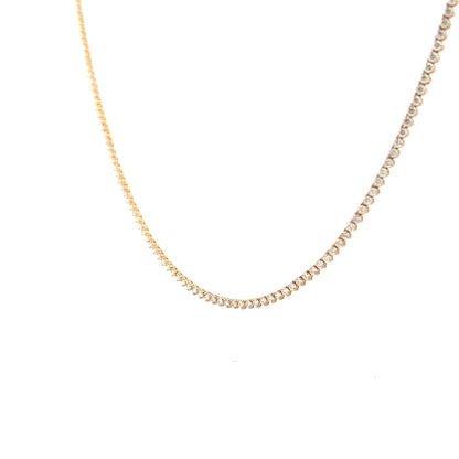 5.38 Diamond Tennis Necklace in 14k Yellow Gold