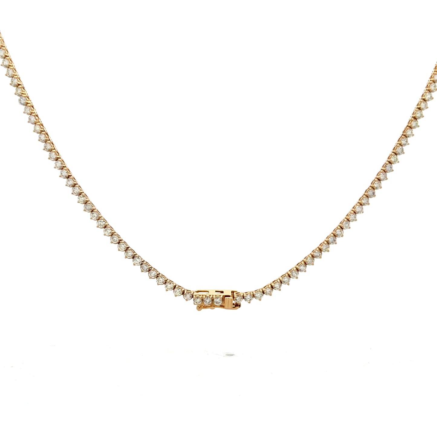 5.38 Diamond Tennis Necklace in 14k Yellow Gold