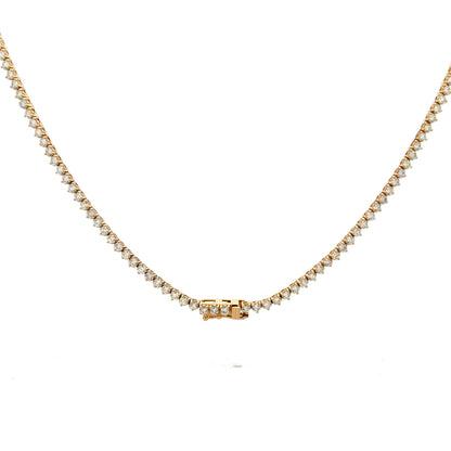 5.38 Diamond Tennis Necklace in 14k Yellow Gold