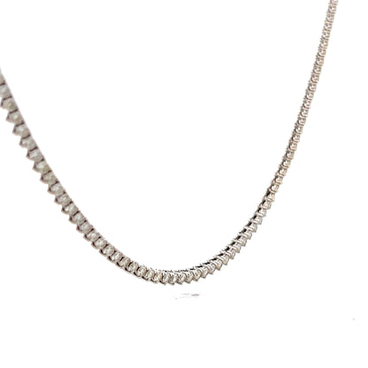 7.25 Round Brilliant Diamond Tennis Necklace in 14k