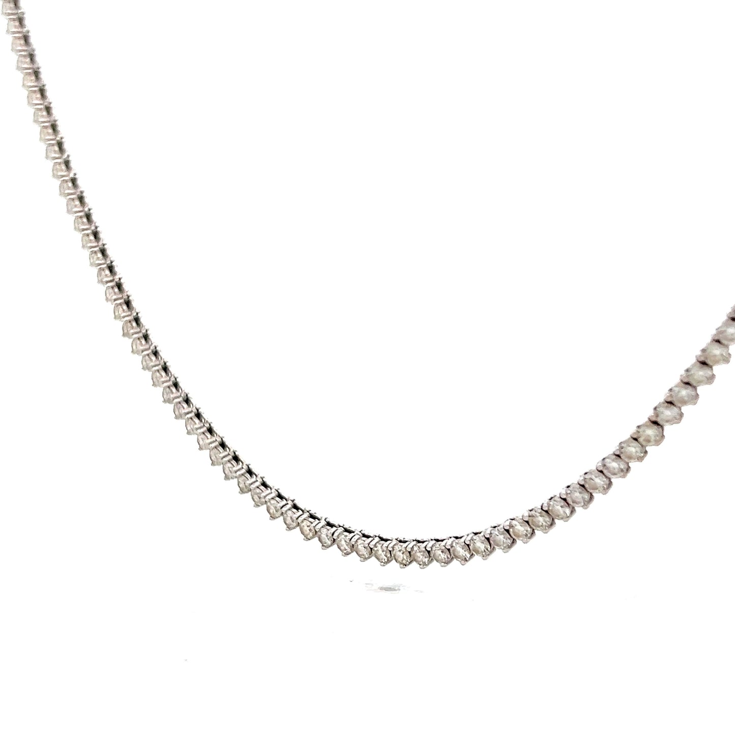 7.25 Round Brilliant Diamond Tennis Necklace in 14k