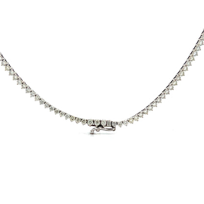 7.25 Round Brilliant Diamond Tennis Necklace in 14k